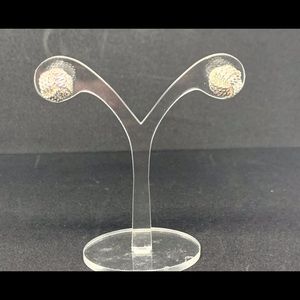 Silver tone love knot pierced earrings